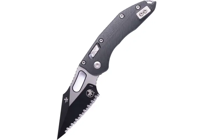 Microtech Stitch Ram Lok S/E Black Full Serrate Fluted G-10 3.71in Folding Knife w/ Free Shipping — 2 models